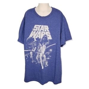 Star Wars Darth Vader & Cast Blue Graphic Short Sleeve T-Shirt Men's Small